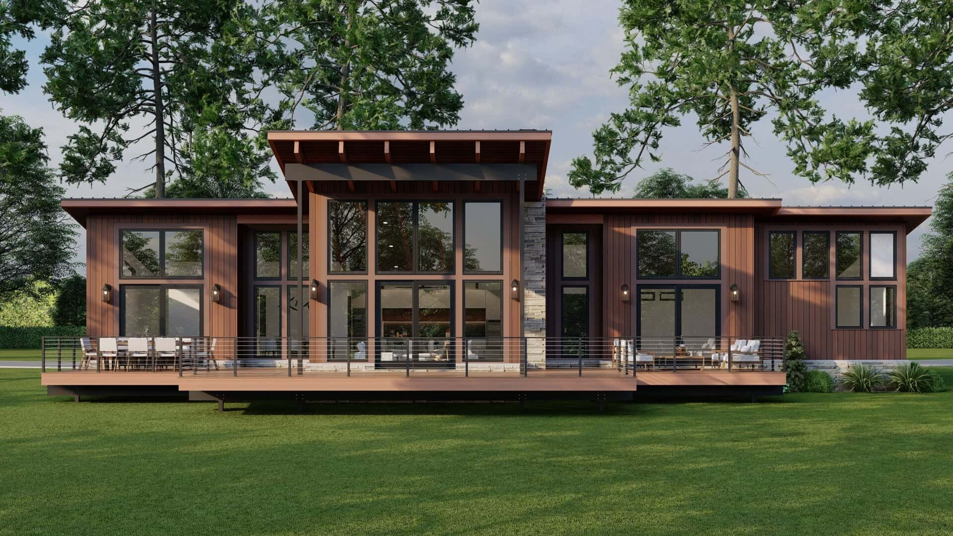 Front elevation of Modern home (ThePlanCollection: House Plan #193-1312)
