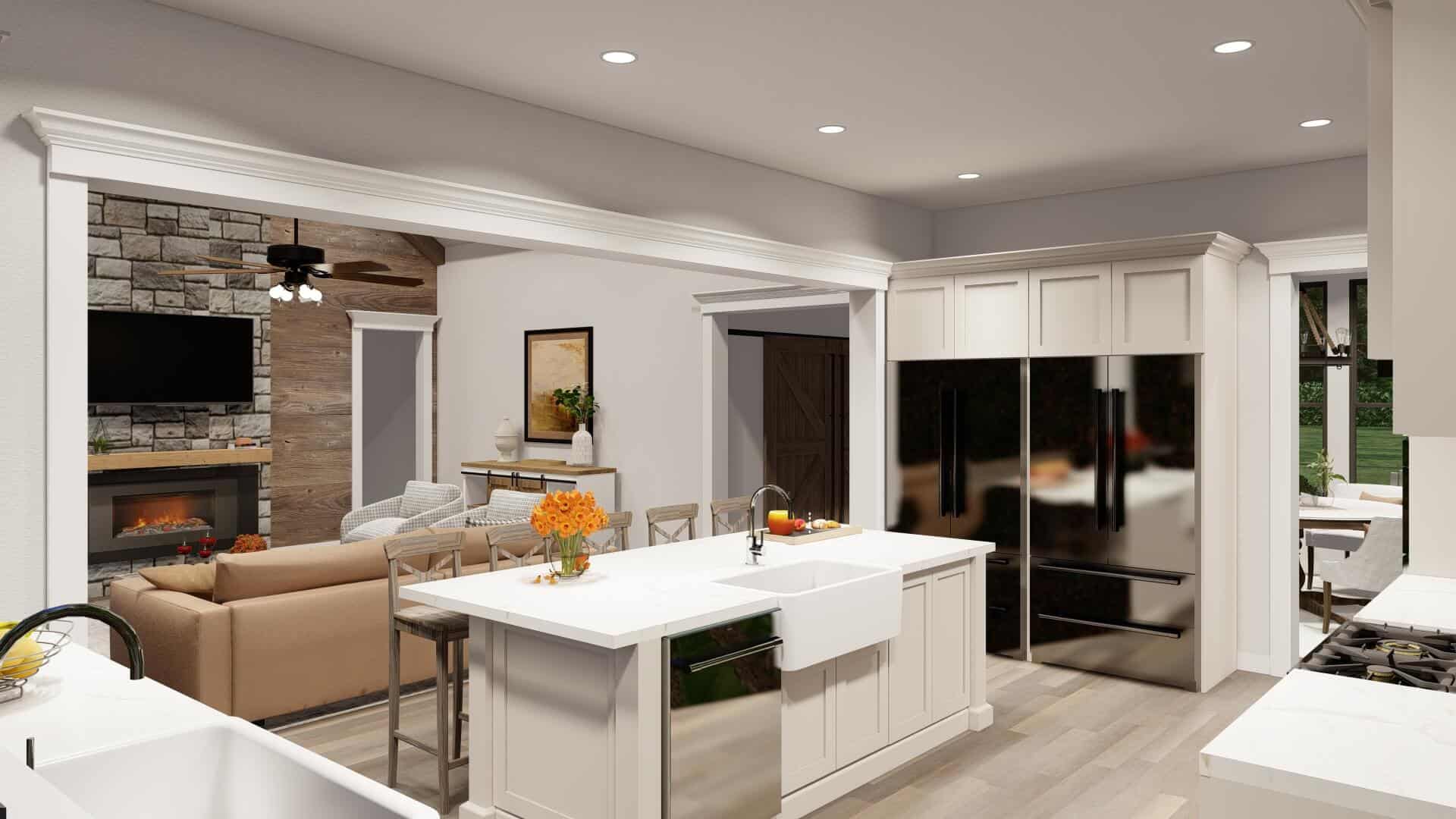 Kitchen: Kitchen Island of this 4-Bedroom,2930 Sq Ft Plan -193-1313