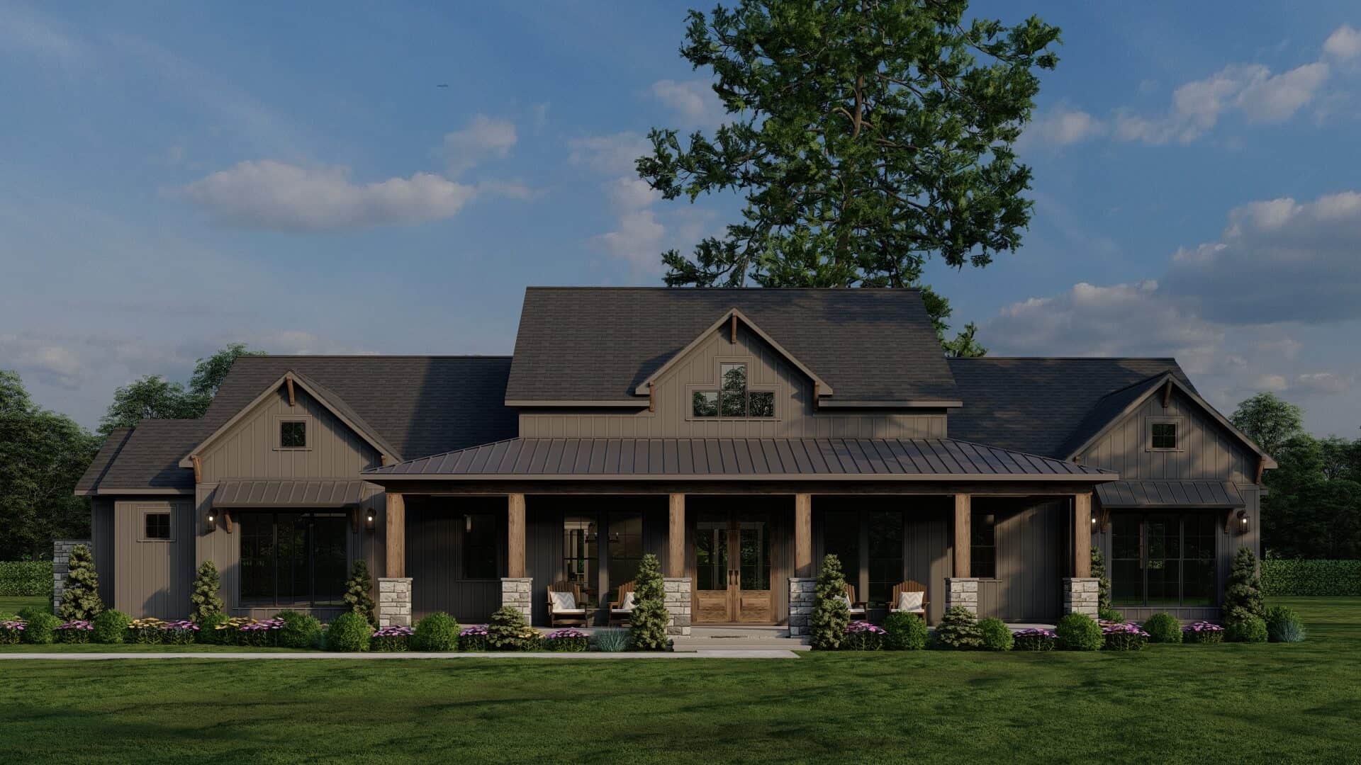 Front elevation of Country home (ThePlanCollection: House Plan #193-1314)