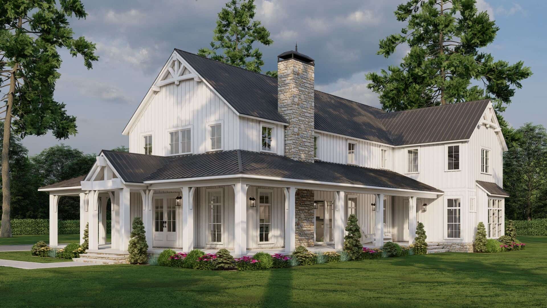 Right Side View of this 4-Bedroom,4065 Sq Ft Plan -193-1317