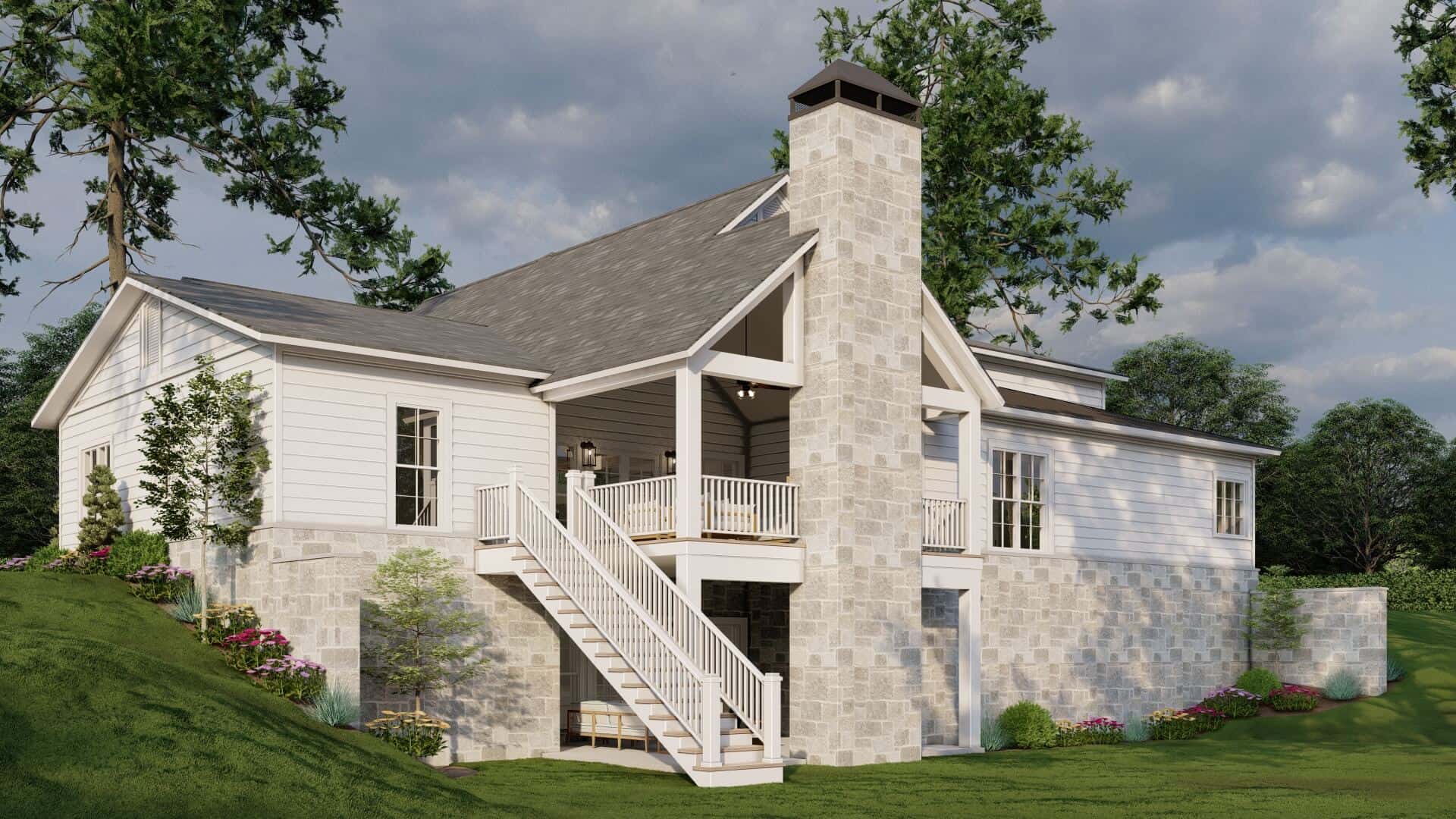 Rear View of this 4-Bedroom,2552 Sq Ft Plan -193-1318