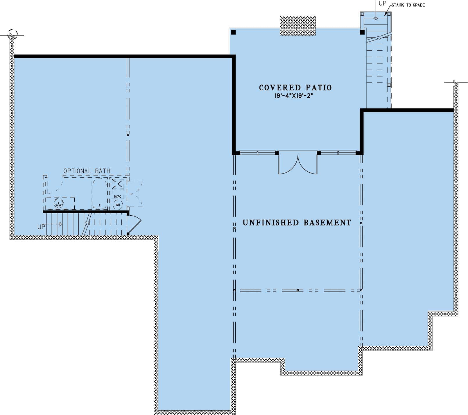 Basement of Farmhouse Plan #193-1318