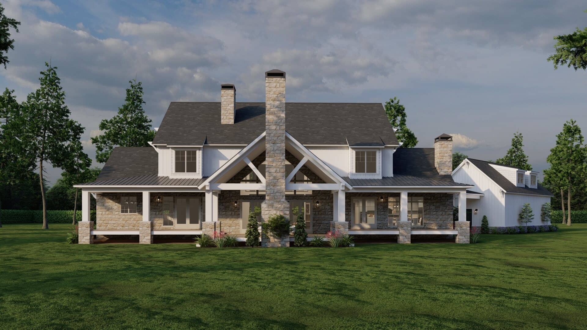 Rear View of this 4-Bedroom,5178 Sq Ft Plan -193-1319