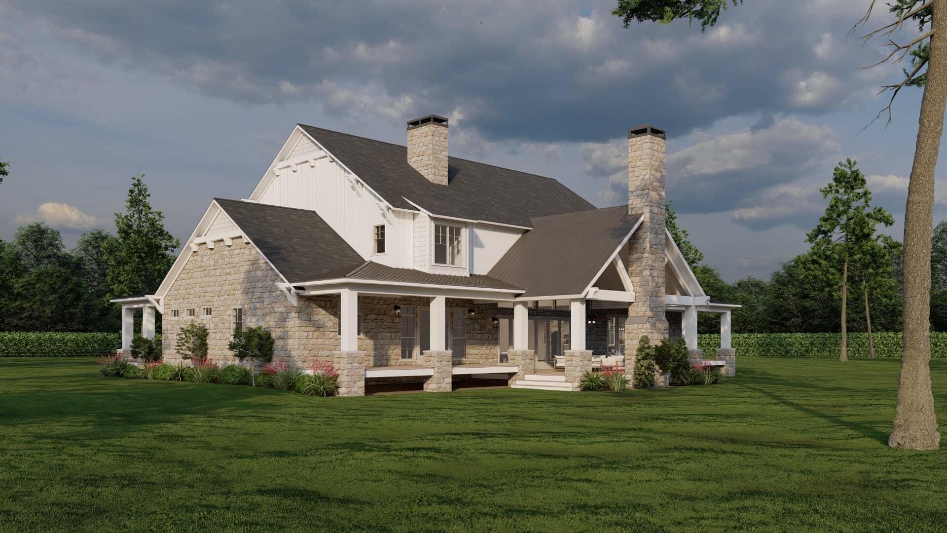 Rear View of this 4-Bedroom,5178 Sq Ft Plan -193-1319