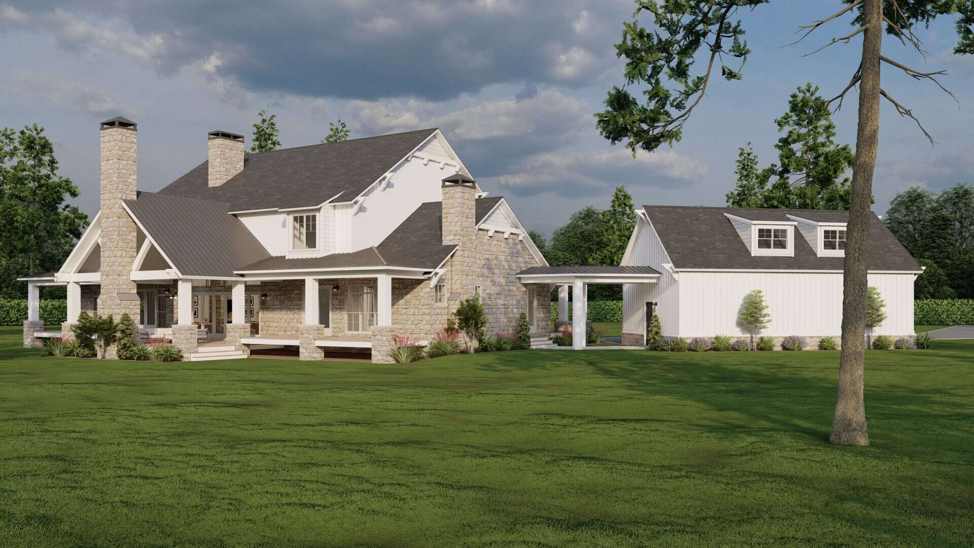Rear View of this 4-Bedroom,5178 Sq Ft Plan -193-1319
