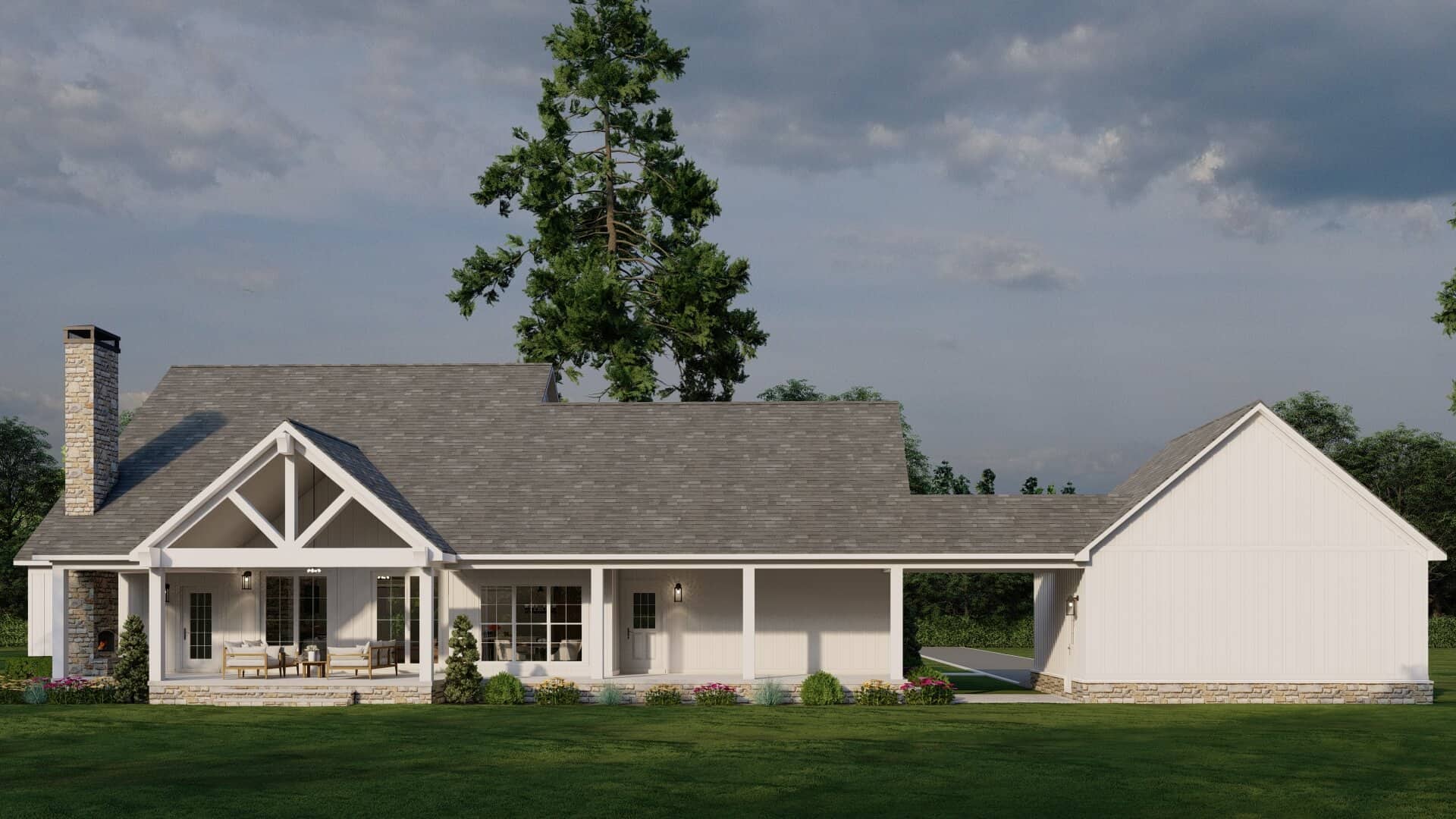 Rear View of this 3-Bedroom,2200 Sq Ft Plan -193-1321