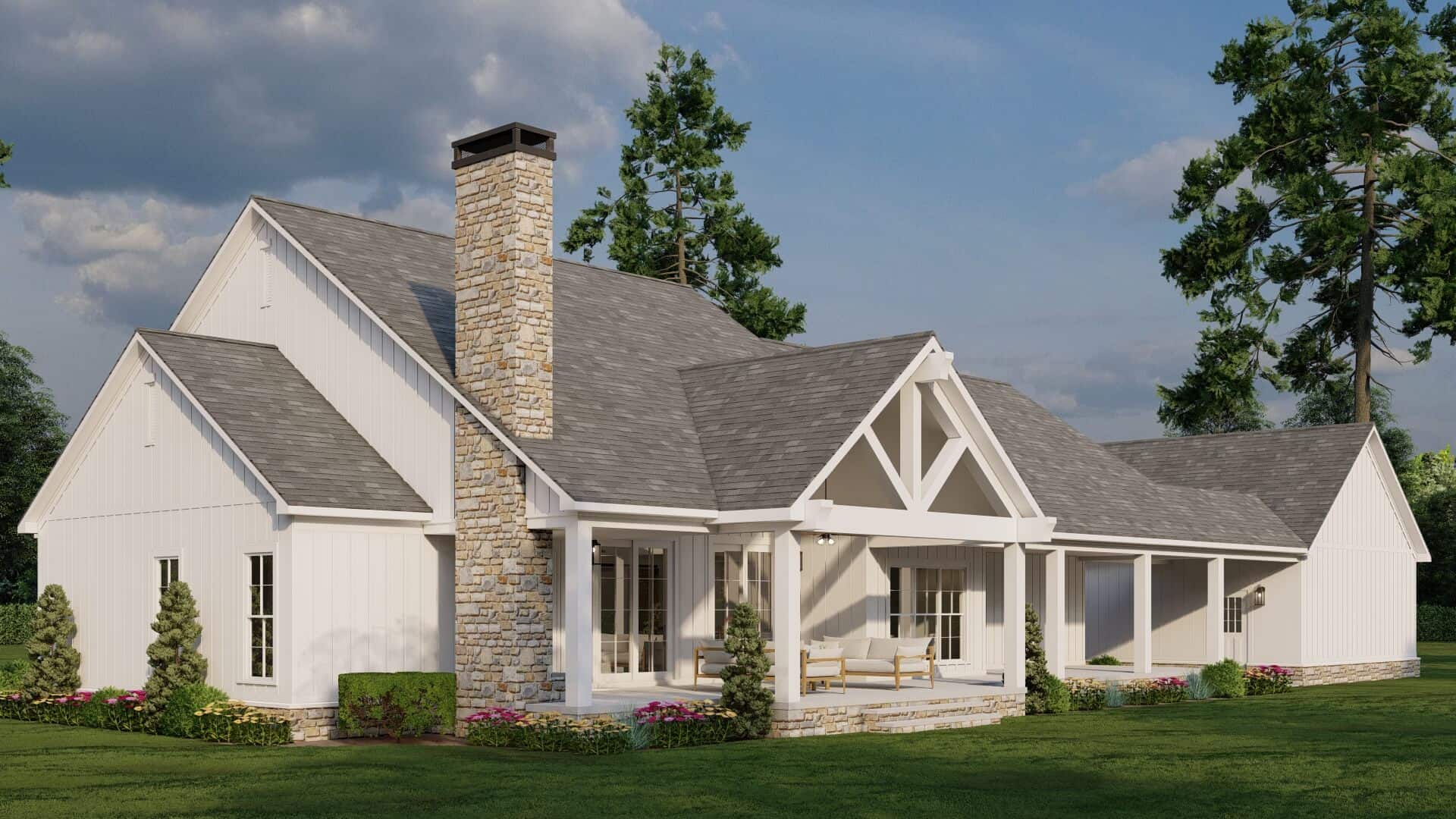 Rear View of this 3-Bedroom,2200 Sq Ft Plan -193-1321
