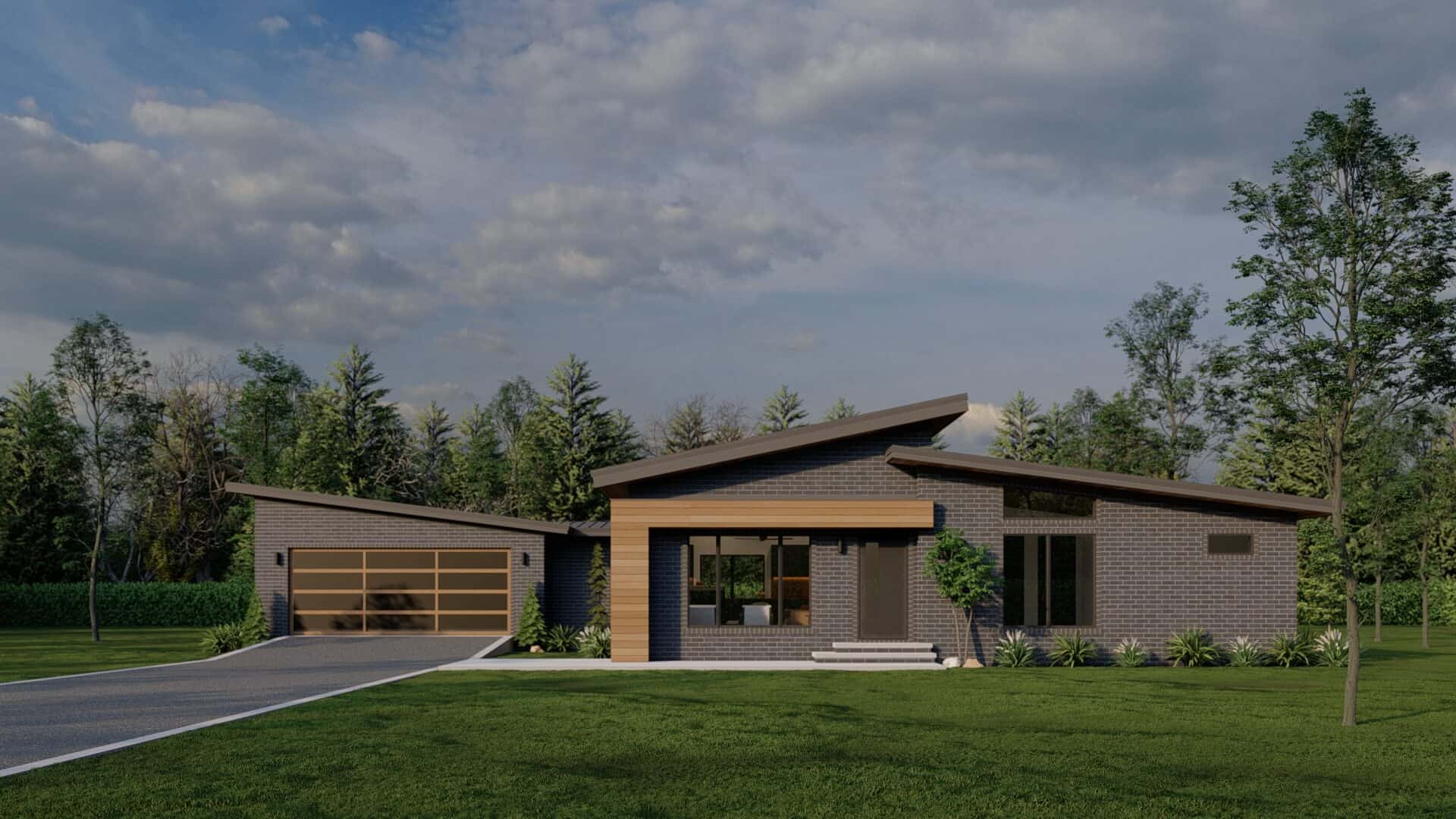 Front elevation of Contemporary home (ThePlanCollection: House Plan #193-1323)