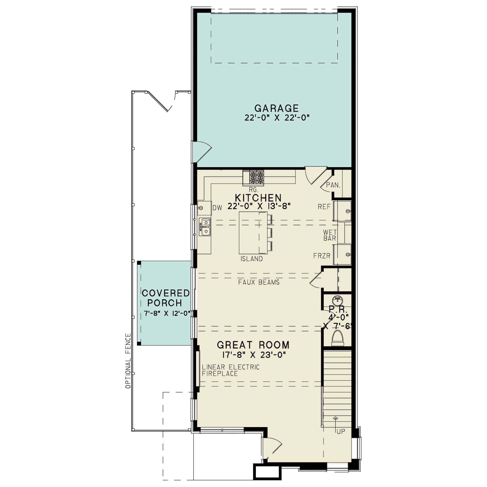 Main Level of Contemporary Plan #193-1325