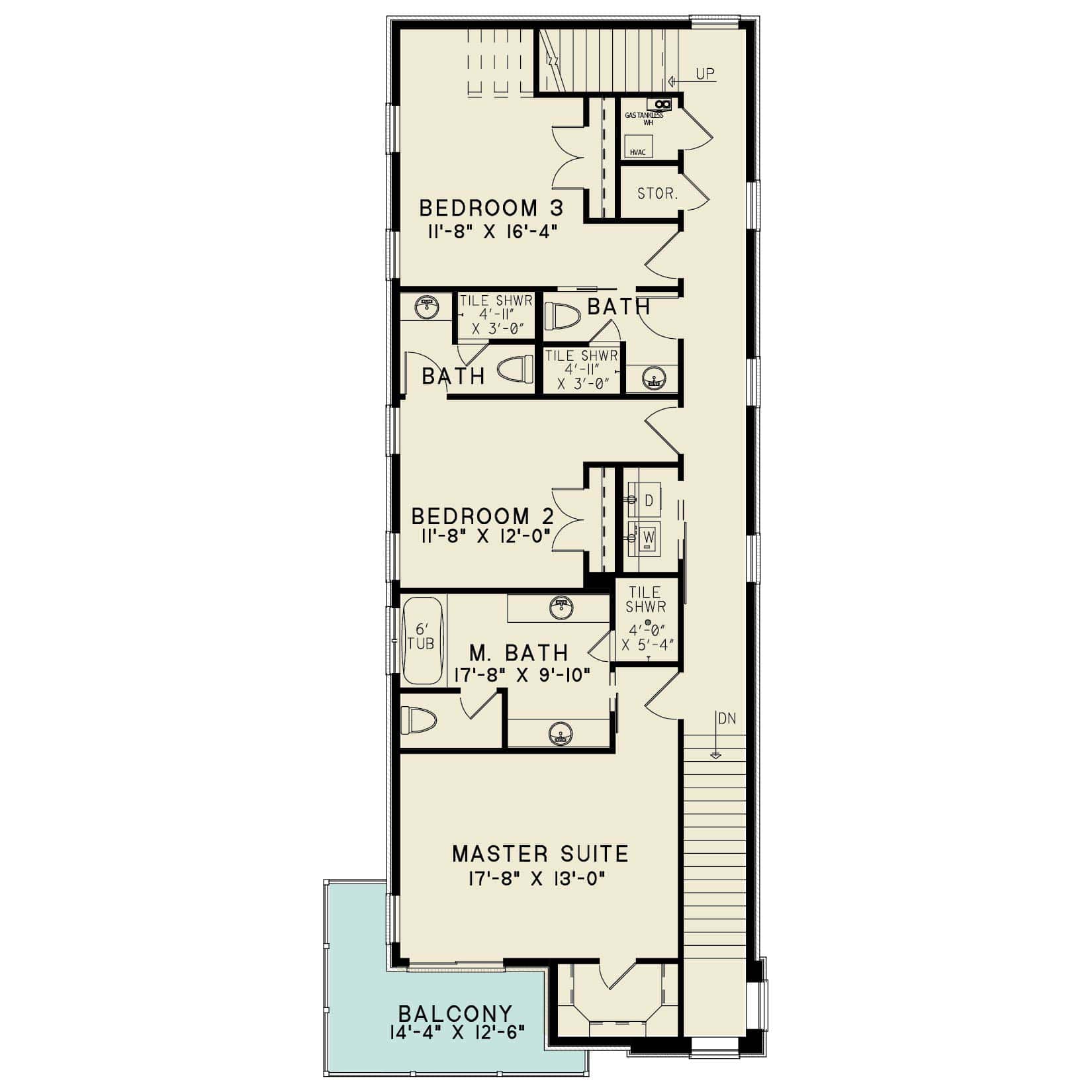 Upper Level of Contemporary Plan #193-1325
