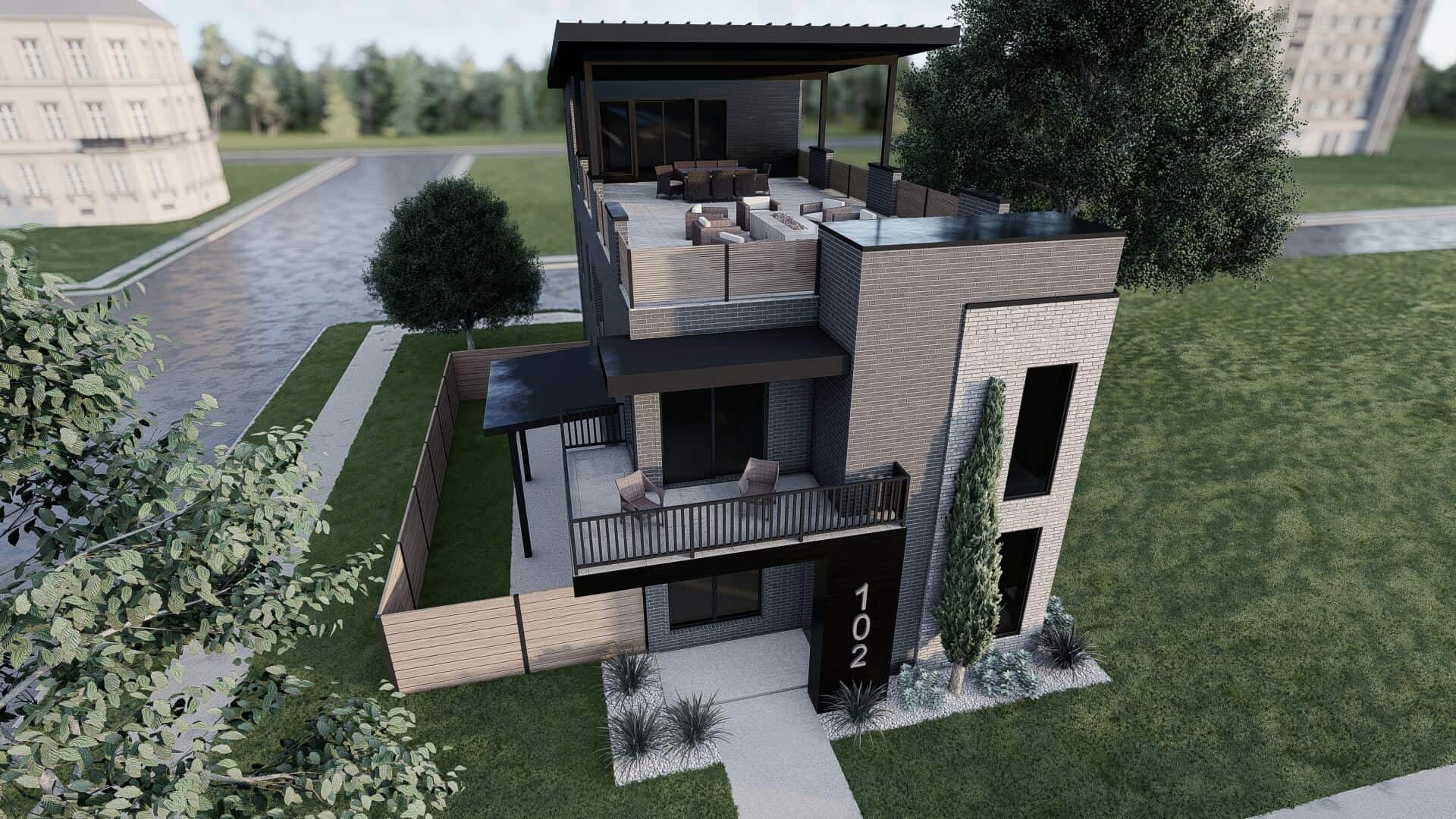 Aerial View of this 3-Bedroom,2609 Sq Ft Plan -193-1325