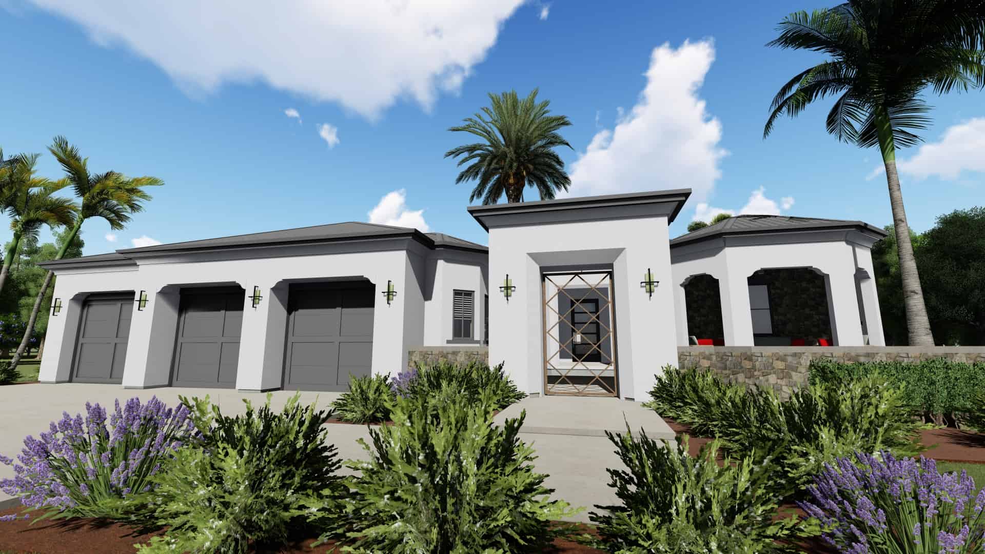 Home Plan Front Elevation of this 2-Bedroom,2380 Sq Ft Plan -194-1001