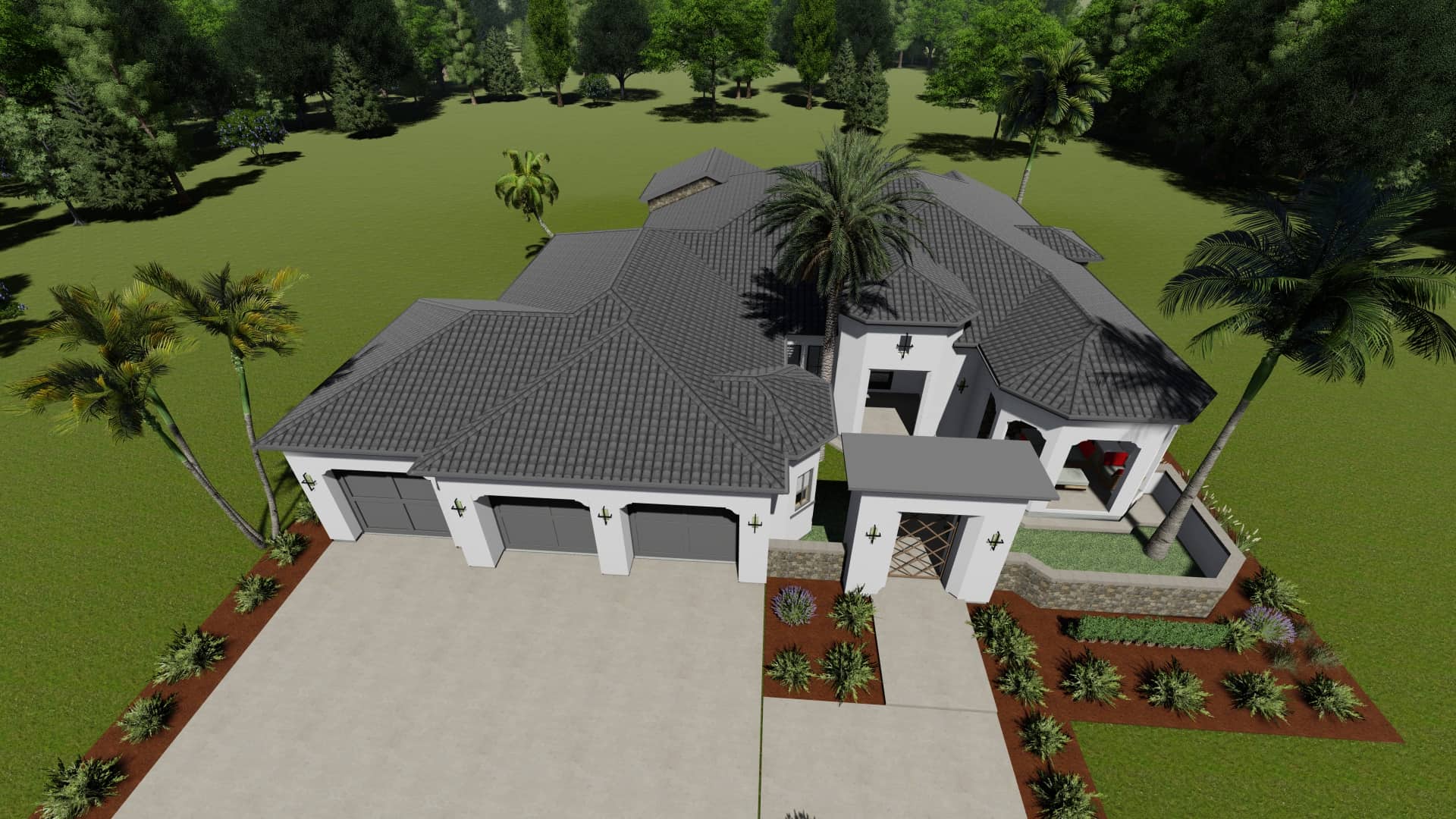 Aerial View of this 2-Bedroom, 2380 Sq Ft Plan - 194-1001