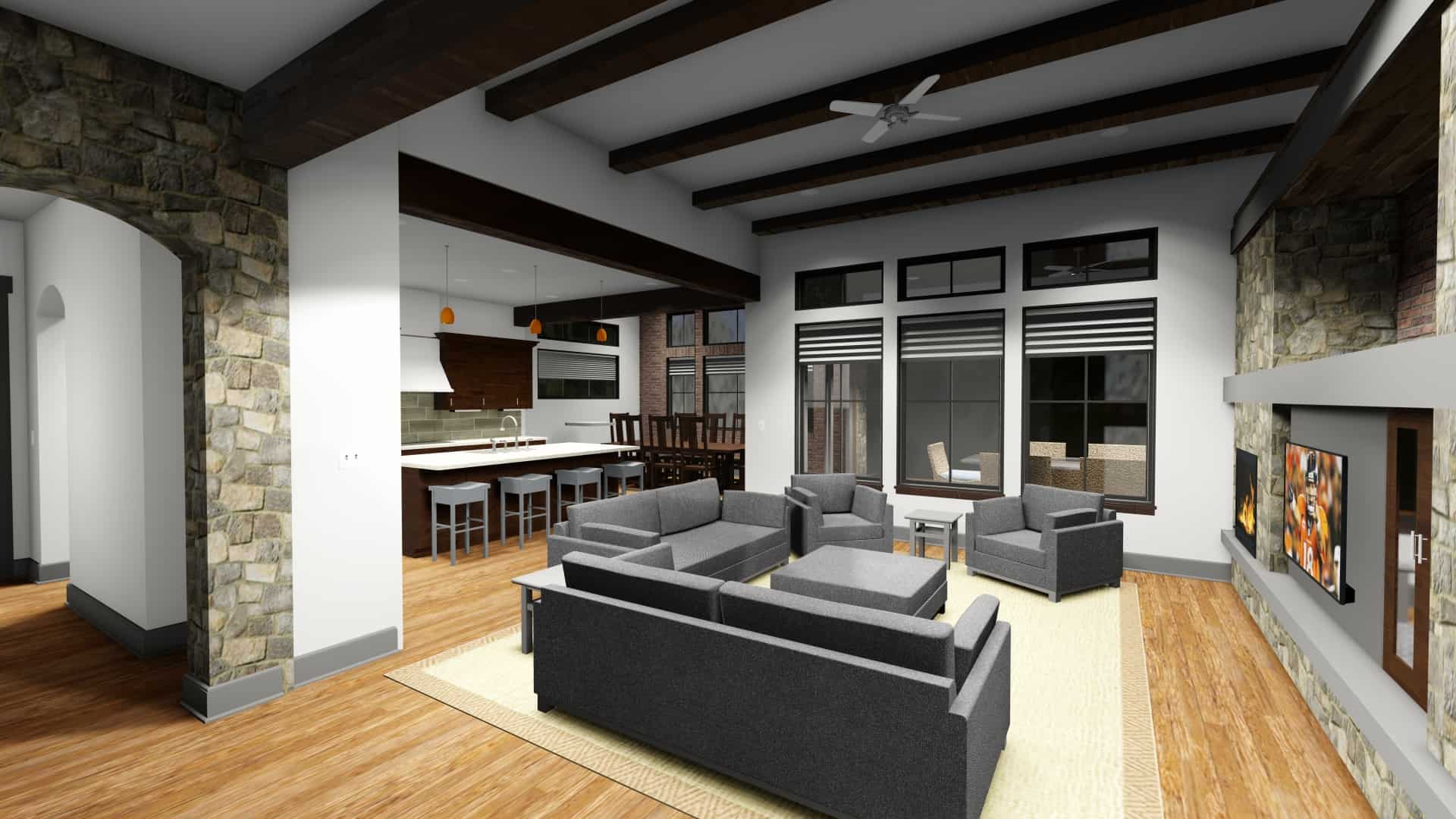 Great Room of this 2-Bedroom, 2380 Sq Ft Plan - 194-1001