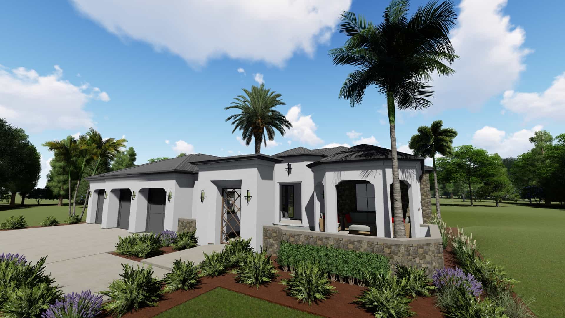 Front view of this 2-Bedroom, 2380 Sq Ft Plan - 194-1001