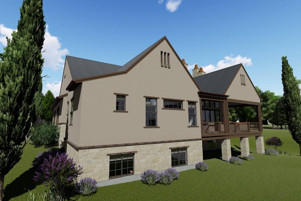 Home Plan Rear Elevation of this 3-Bedroom,2514 Sq Ft Plan -194-1003