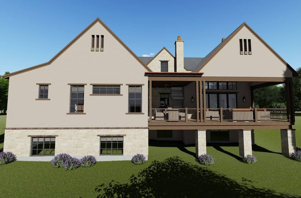 Home Plan Rear Elevation of this 3-Bedroom,2514 Sq Ft Plan -194-1003