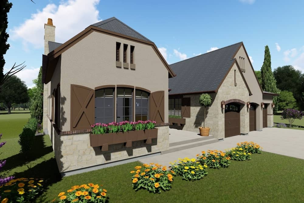 Home Plan Front Elevation of this 3-Bedroom,2514 Sq Ft Plan -194-1003