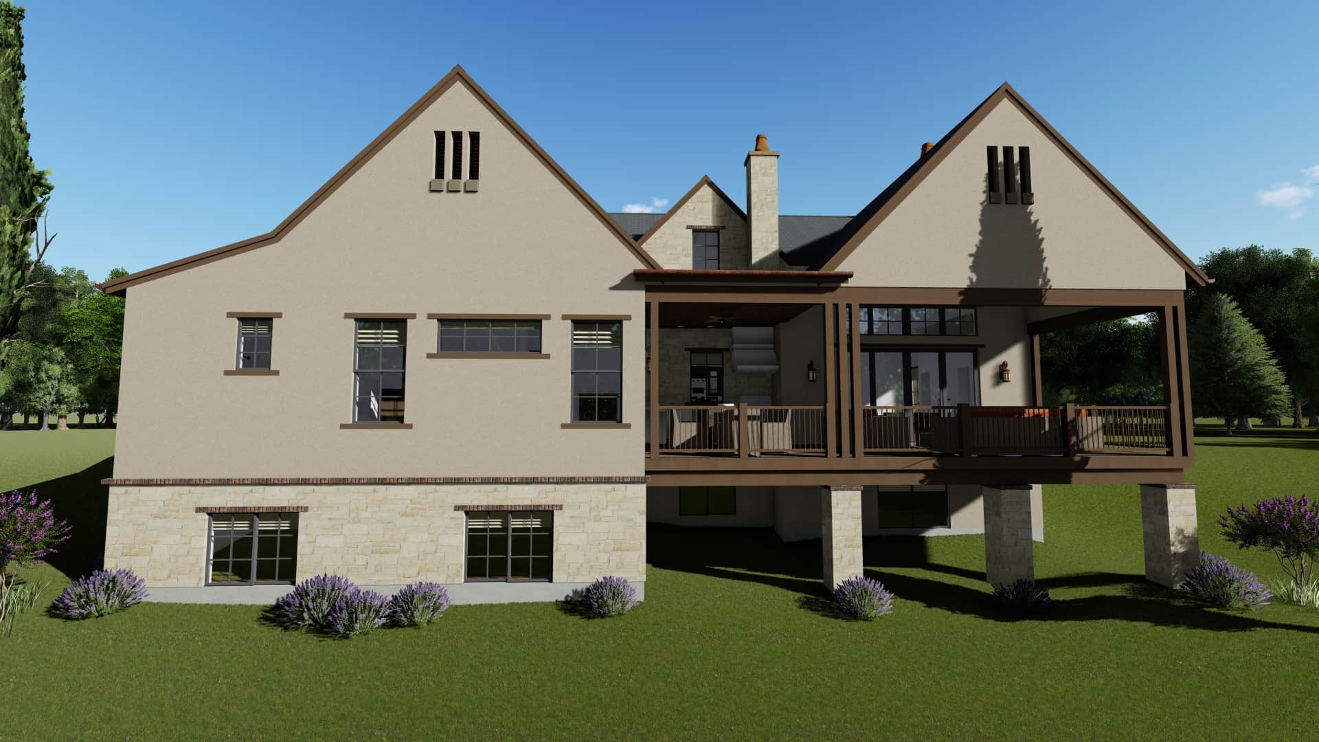 Home Plan Rear Elevation of this 3-Bedroom,2514 Sq Ft Plan -194-1003
