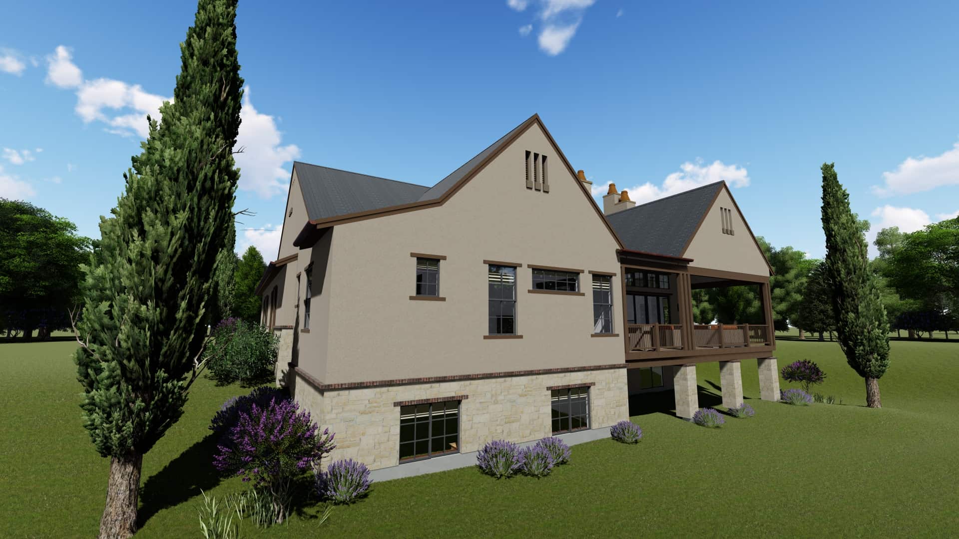 Rear View of this 3-Bedroom, 2514 Sq Ft Plan - 194-1003