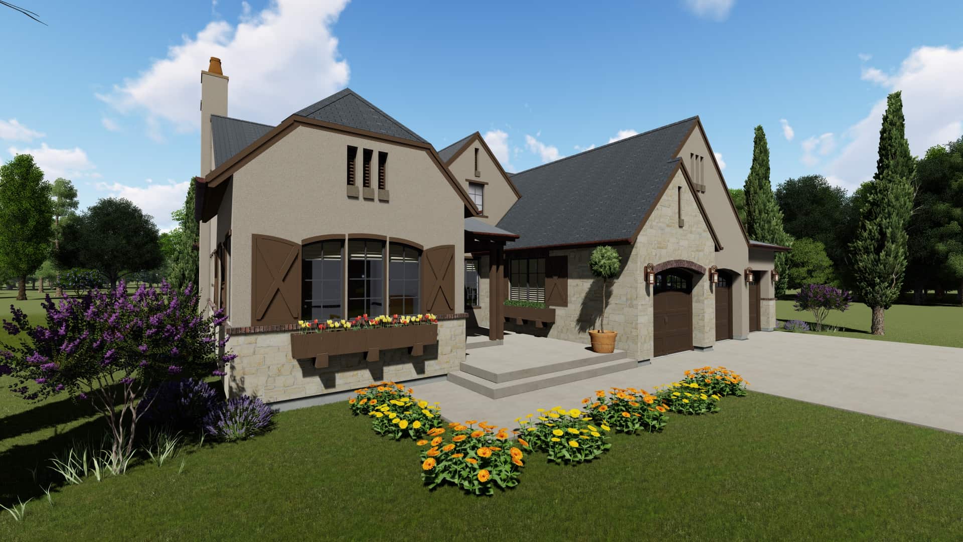Front View of this 3-Bedroom, 2514 Sq Ft Plan - 194-1003