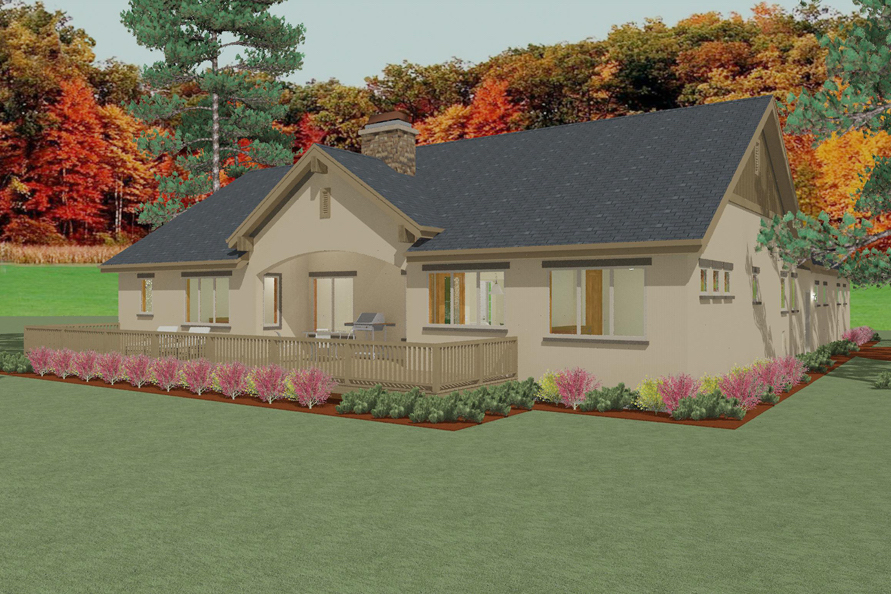 Home Plan Rear Elevation of this 3-Bedroom,2405 Sq Ft Plan -194-1004