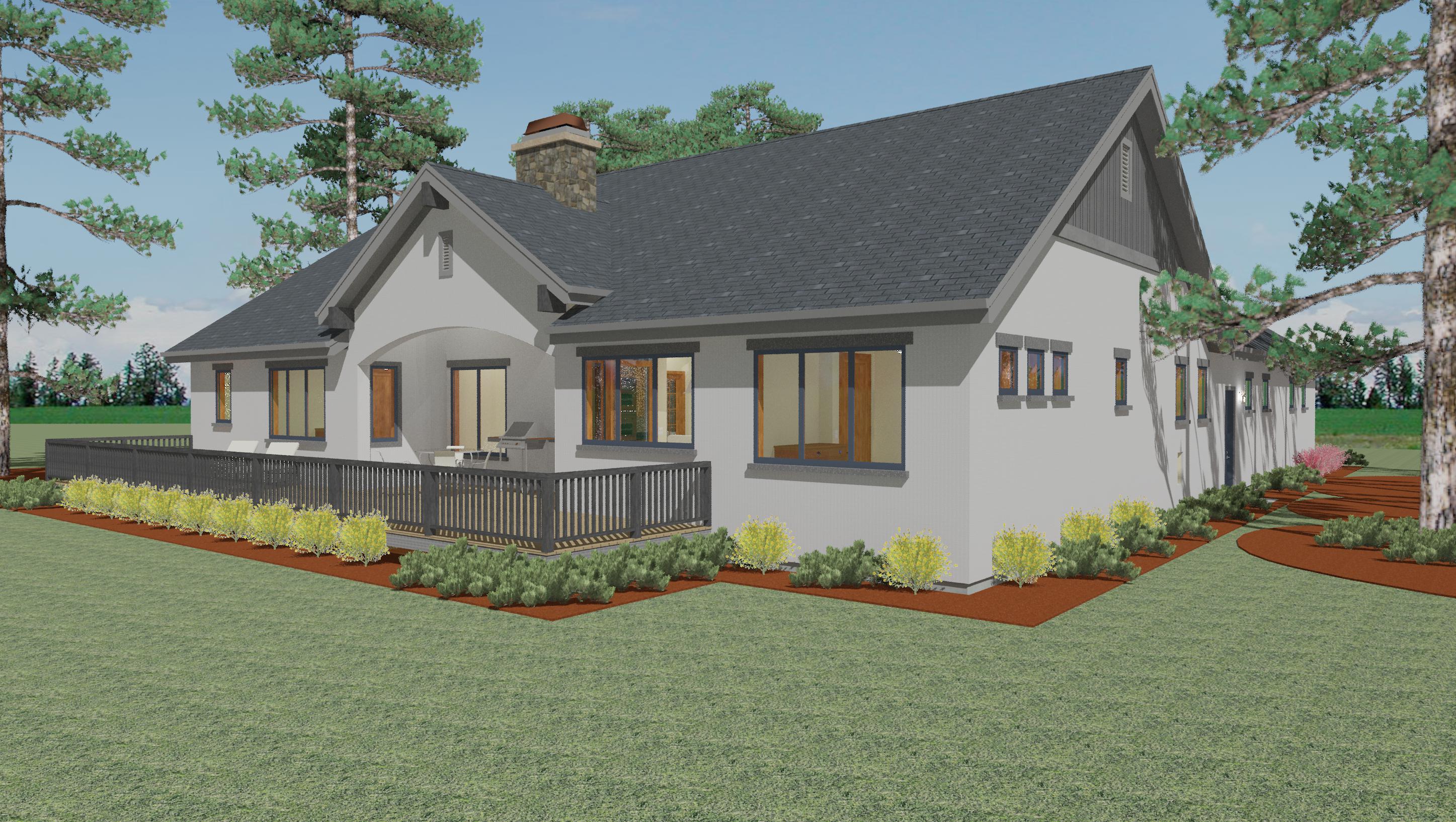 Rear View of this 3-Bedroom, 2405 Sq Ft Plan - 194-1004
