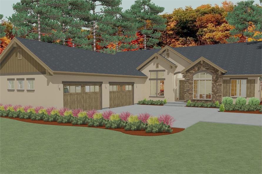 Front View of this 3-Bedroom, 2405 Sq Ft Plan - 194-1004