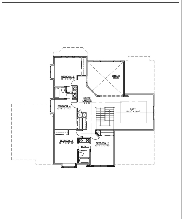 Floor Plan Second Story of Luxury Plan #194-1006