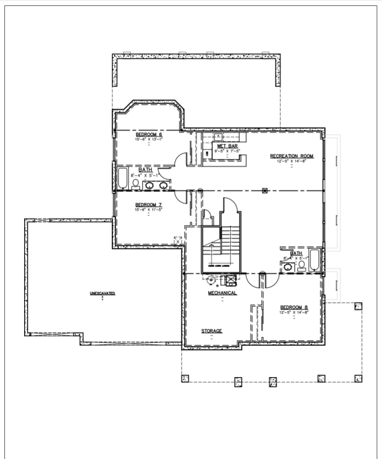 Floor Plan Basement of Luxury Plan #194-1006