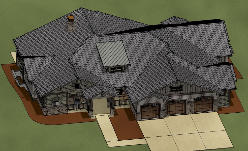 Aerial View of this 4-Bedroom, 3968 Sq Ft Plan - 194-1007