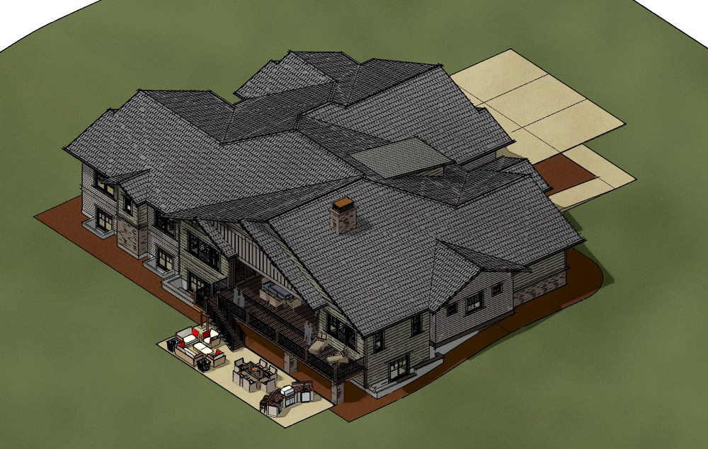 Aerial View of this 4-Bedroom, 3968 Sq Ft Plan - 194-1007