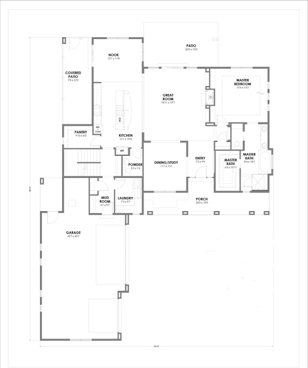 Floor Plan First Story of Contemporary Plan #194-1008