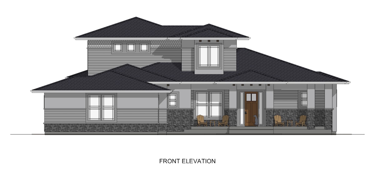 Home Plan Front Elevation of this 4-Bedroom,2900 Sq Ft Plan -194-1008