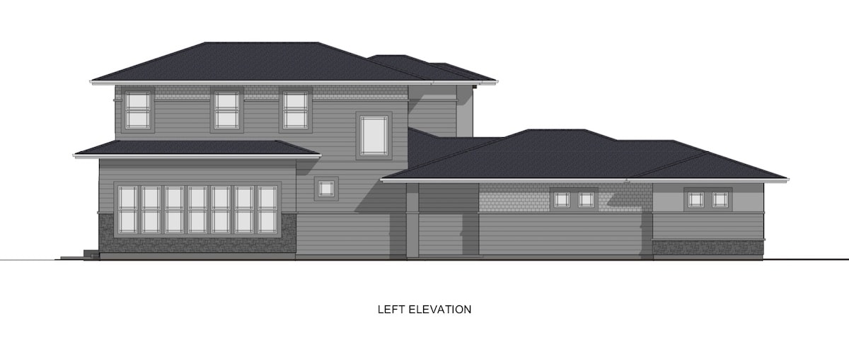 Home Plan Left Elevation of this 4-Bedroom,2900 Sq Ft Plan -194-1008