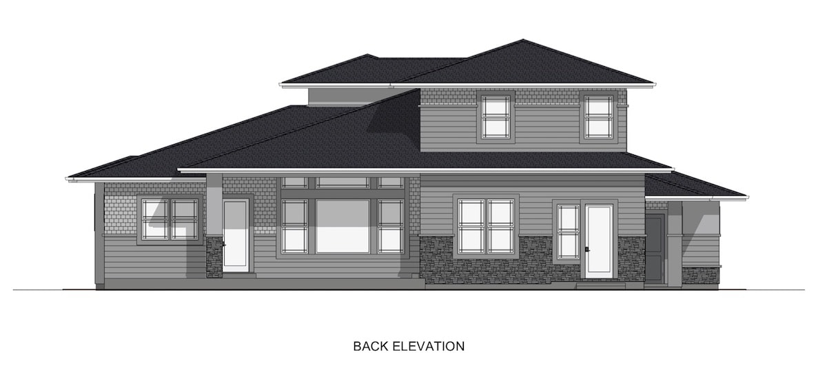 Home Plan Rear Elevation of this 4-Bedroom,2900 Sq Ft Plan -194-1008