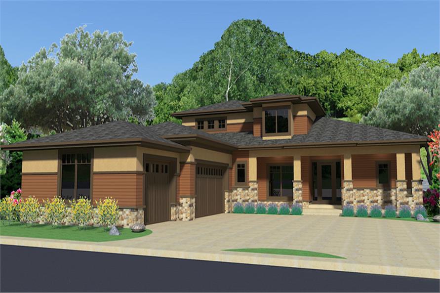 Front View of this 4-Bedroom, 2900 Sq Ft Plan - 194-1008