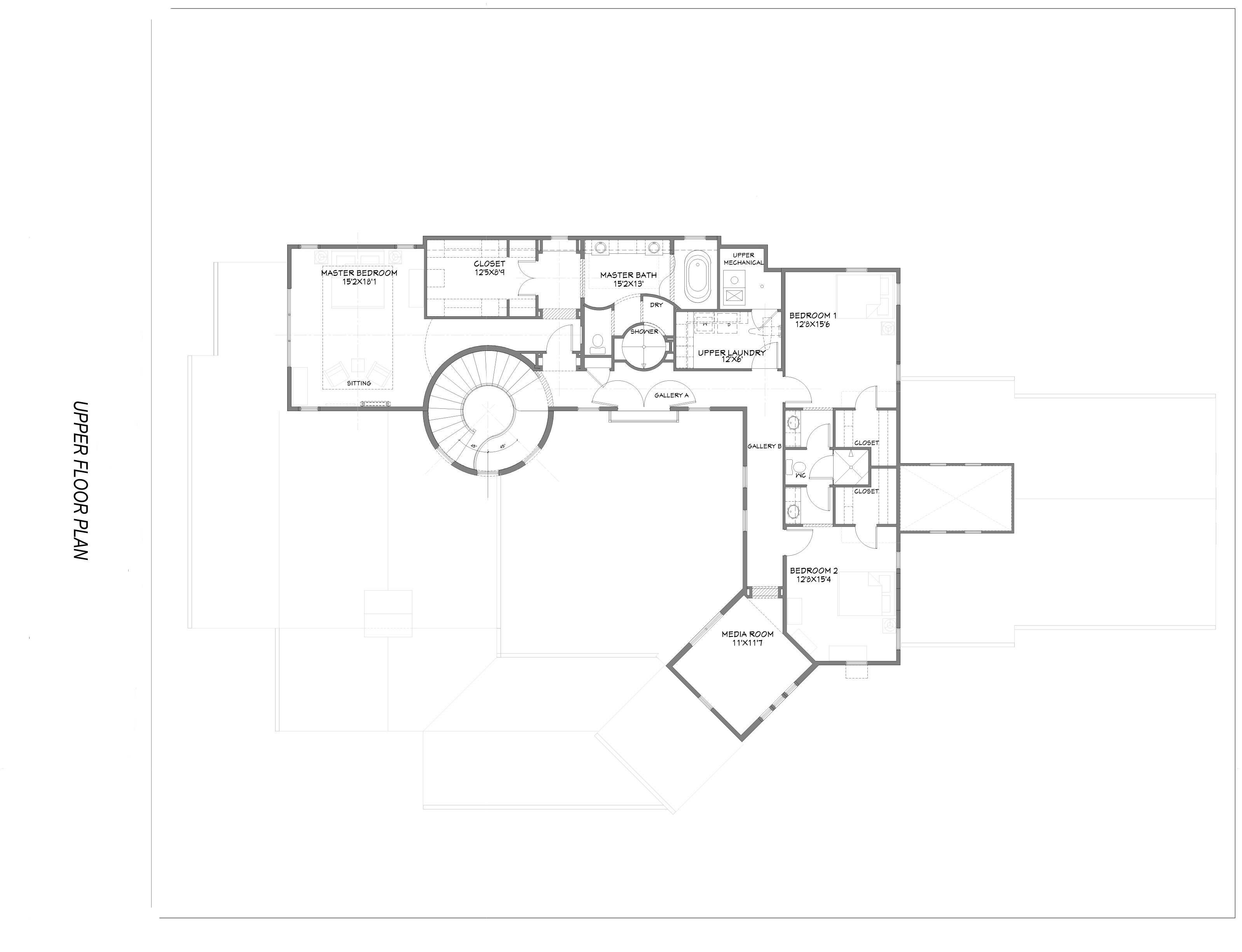 Floor Plan Second Story of Luxury Plan #194-1012