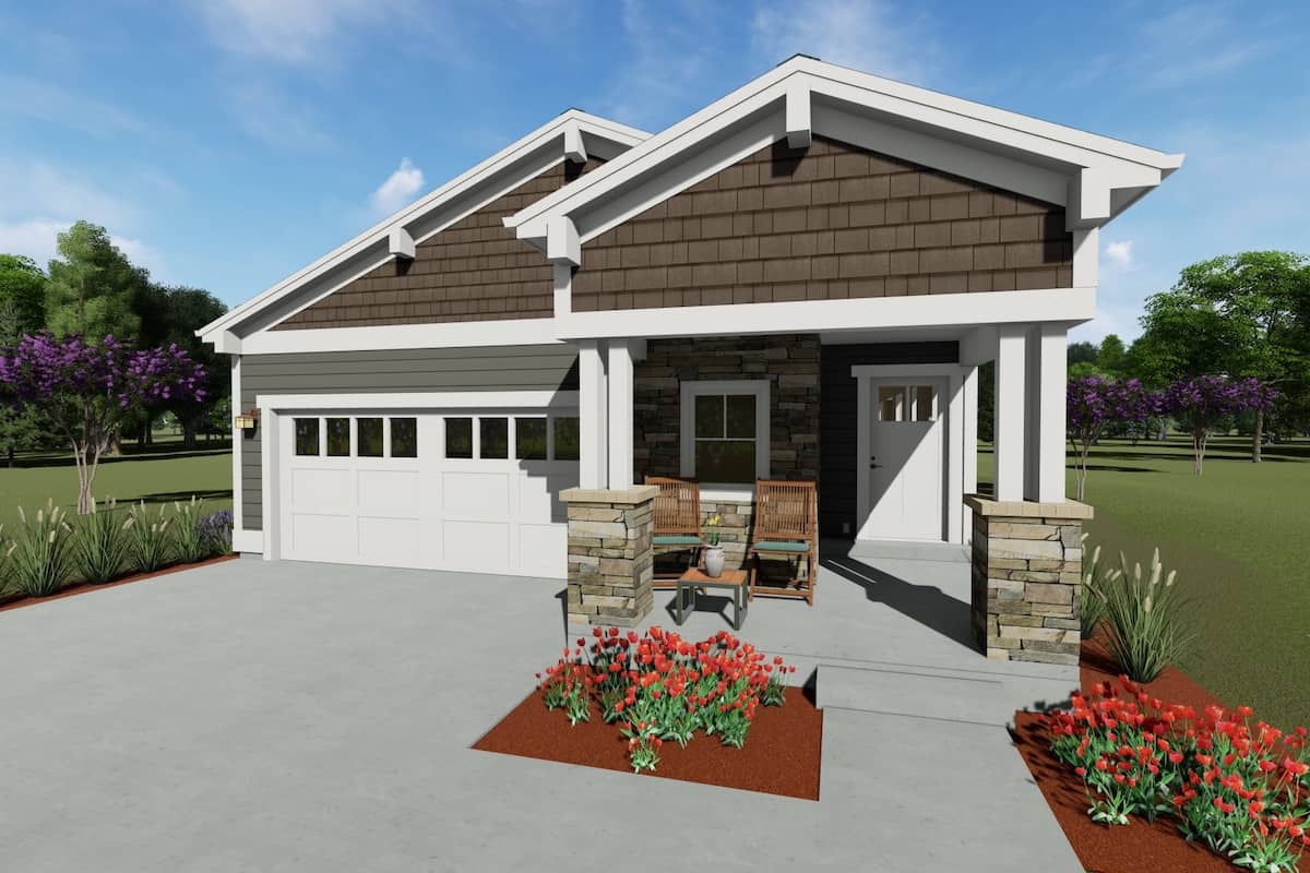 Craftsman home plan (ThePlanCollection: Plan #194-1013)