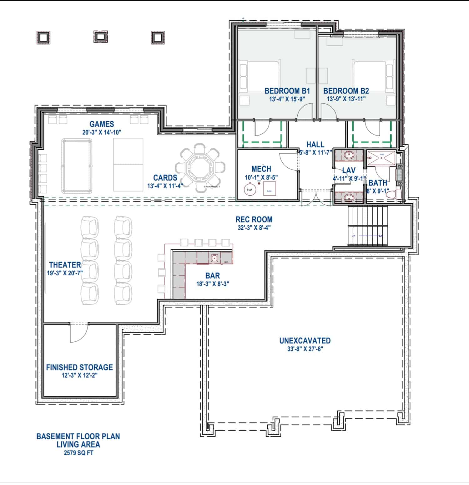 Basement of Prairie Plan #194-1014