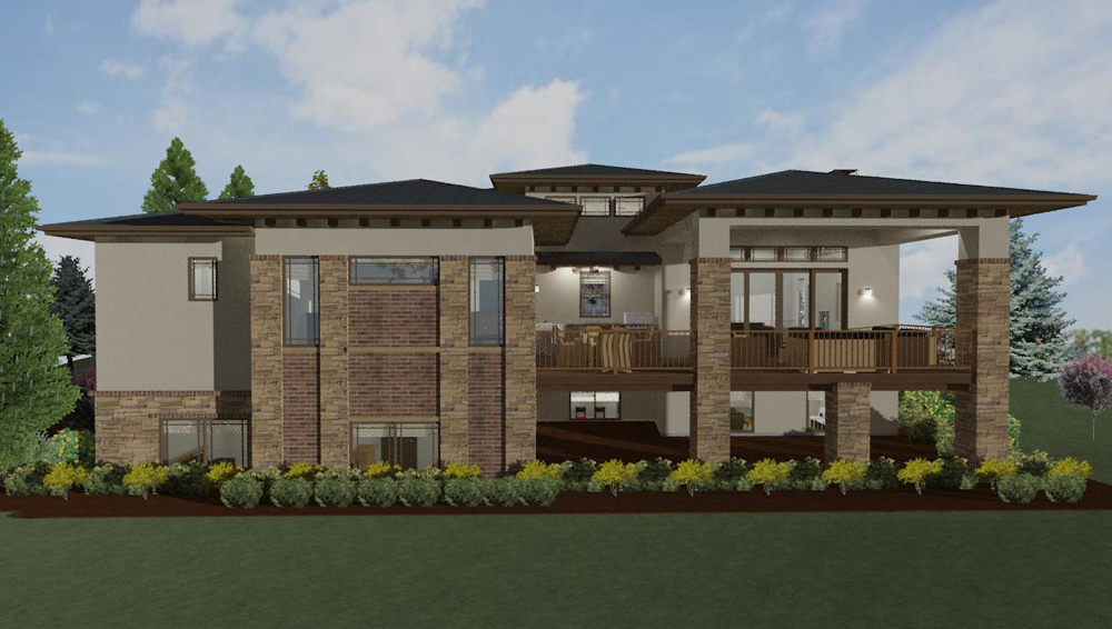 Rear View of this 2-Bedroom, 2560 Sq Ft Plan - 194-1014