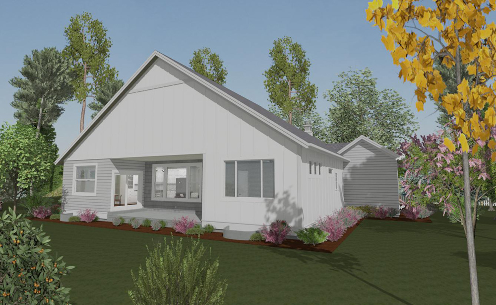 Rear View of this 2-Bedroom, 1463 Sq Ft Plan - 194-1016