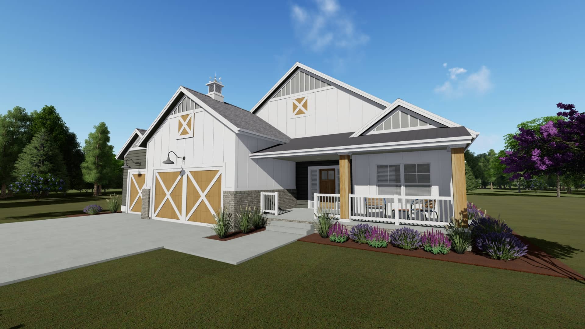 Front View of this 2-Bedroom, 1463 Sq Ft Plan - 194-1016