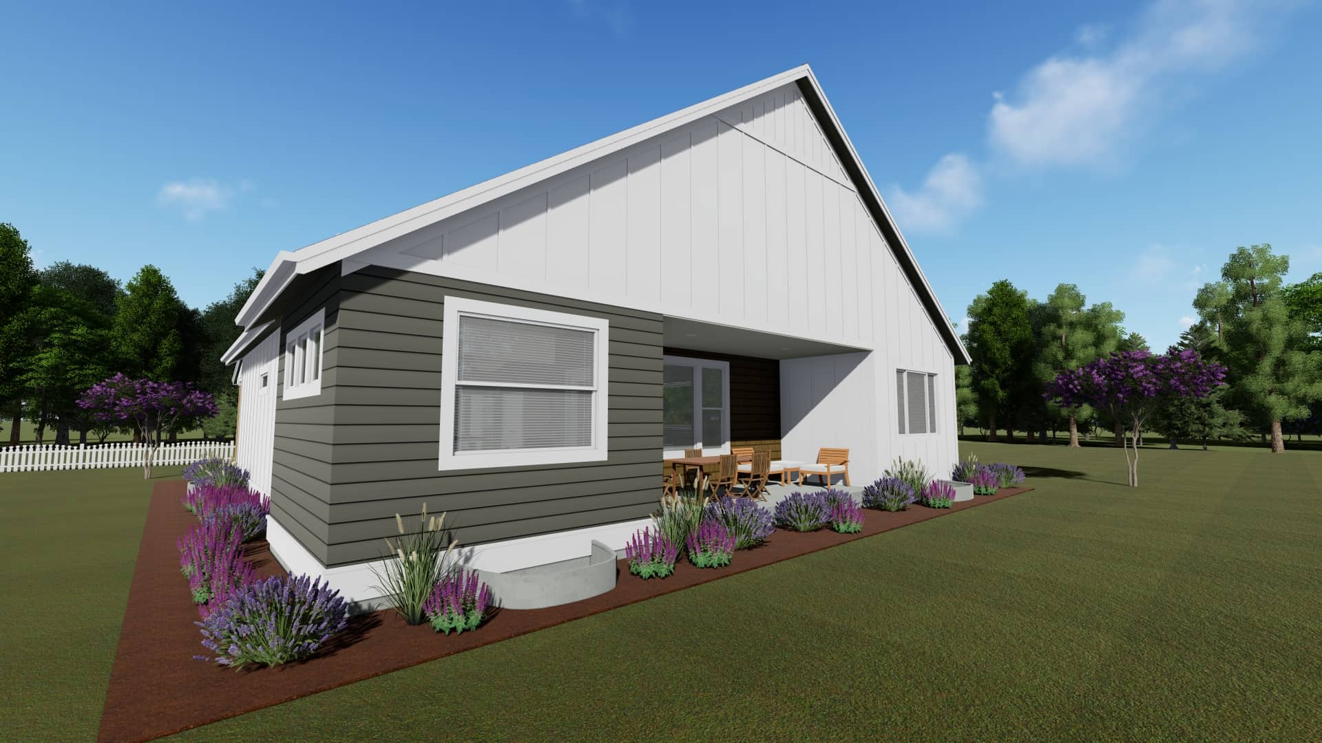 Rear View of this 2-Bedroom, 1463 Sq Ft Plan - 194-1016