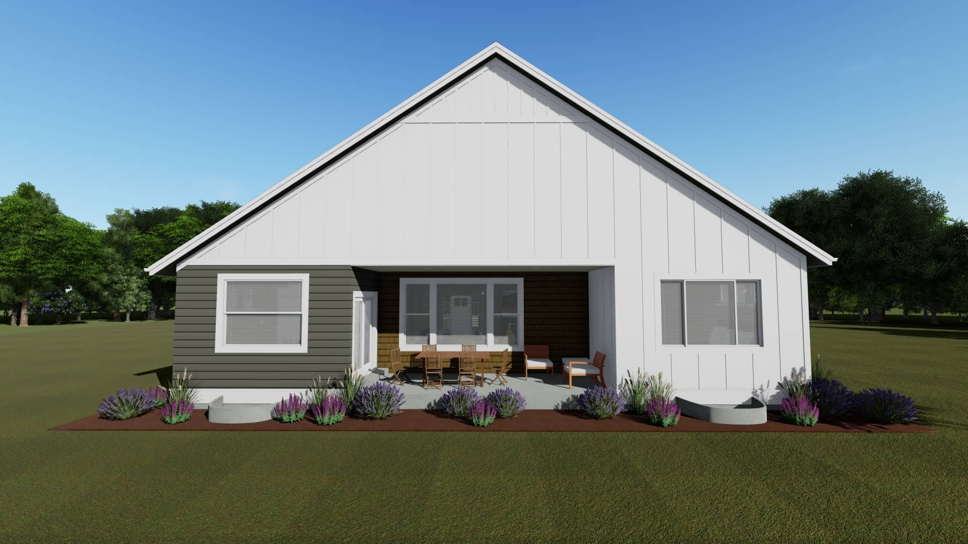 Home Plan Rear Elevation of this 2-Bedroom,1463 Sq Ft Plan -194-1016
