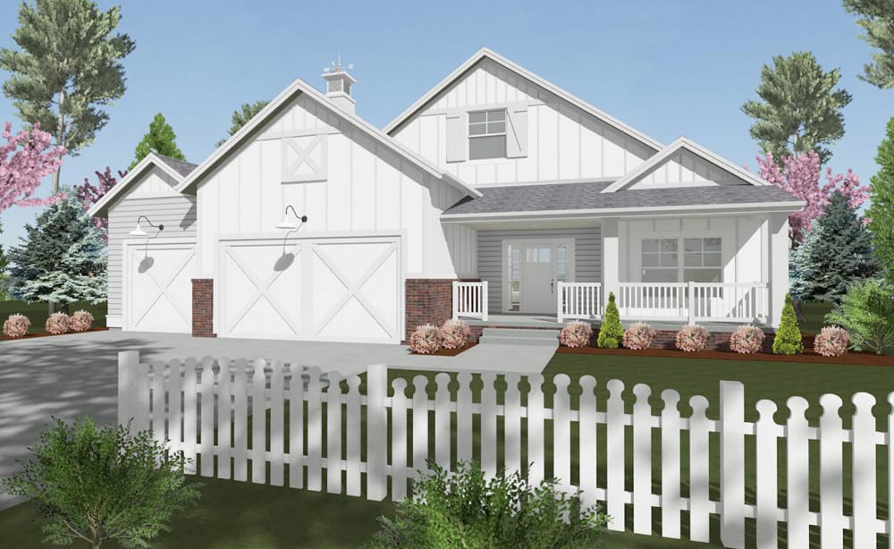 Front View of this 2-Bedroom, 1463 Sq Ft Plan - 194-1016