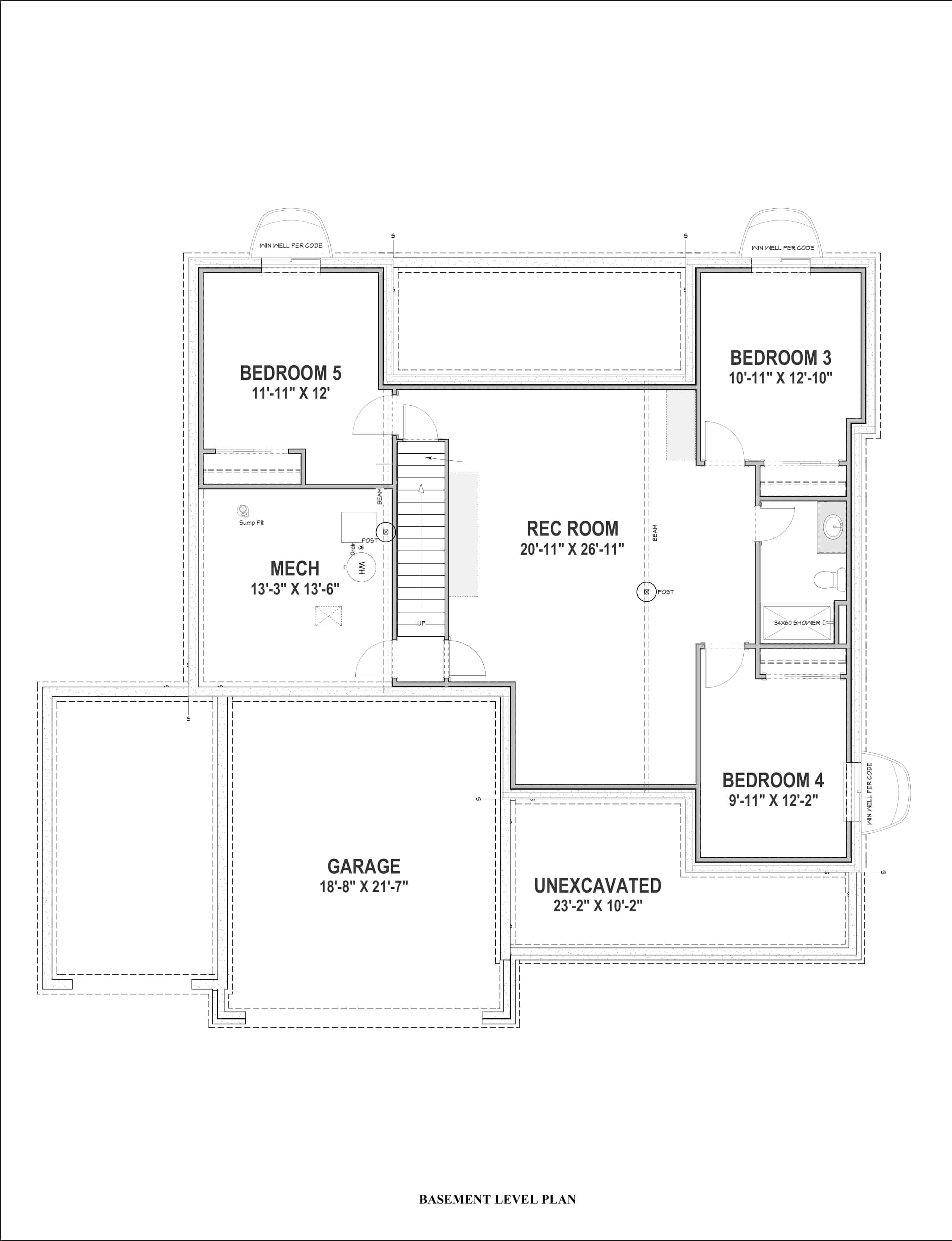 Floor Plan Basement of Farmhouse Plan #194-1016