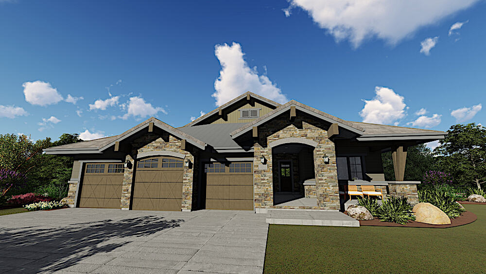 Rear View of this 3-Bedroom, 2459 Sq Ft Plan - 194-1017