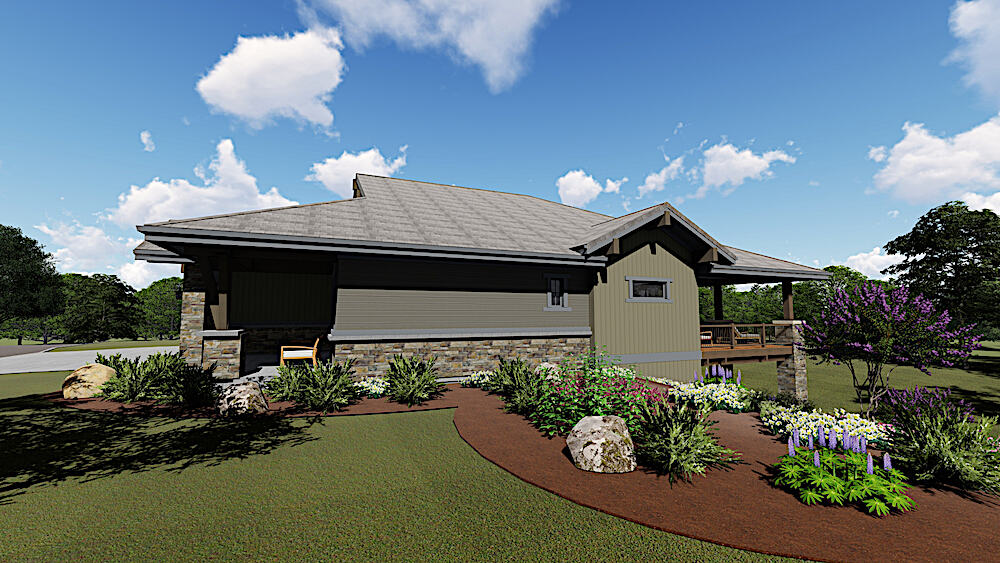 Rear View of this 3-Bedroom, 2459 Sq Ft Plan - 194-1017