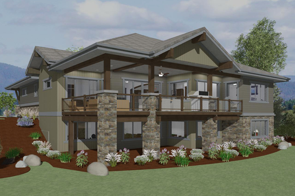 Rear View of this 3-Bedroom, 2459 Sq Ft Plan - 194-1017